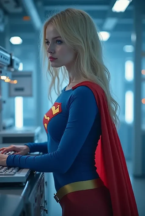 (THE STORY OF SUPERGIRL), (long shot:1.3),huge breast fetish art trending on DeviantArt,(in ahigh tech laboratory:1.3),intricate background,highly detailed background, BREAK, (full body:1.3),(1girl),extremely young, elemtary school age,intensely erotic ima...