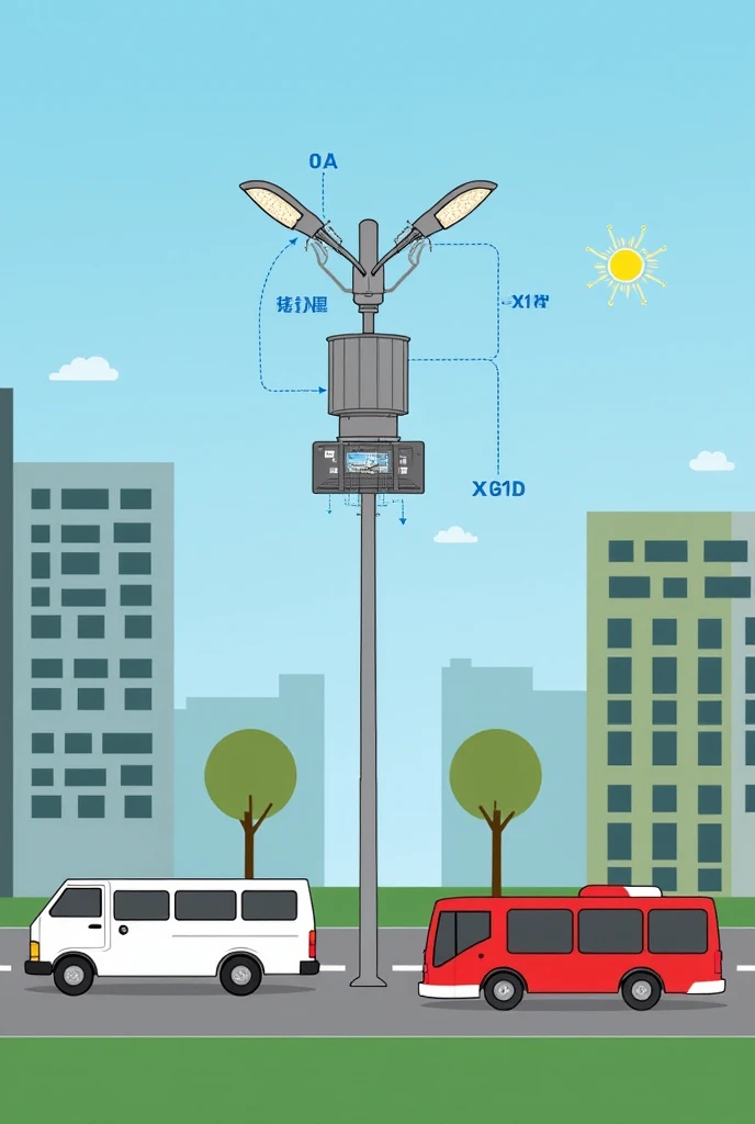 Self-Sustaining Air Purification: System, a device that cleans polluted air while generating fresh oxygen using renewable energy and can be installed on streetlights, buildings, and public transport to improve urban air quality.