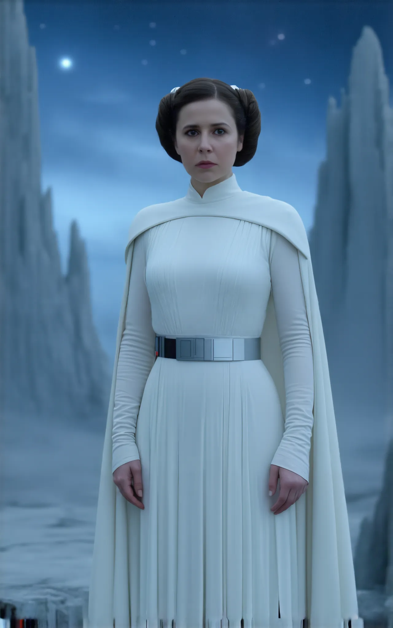 Star Wars, Princess Leia, sci fi background, high detail, masterpiece.