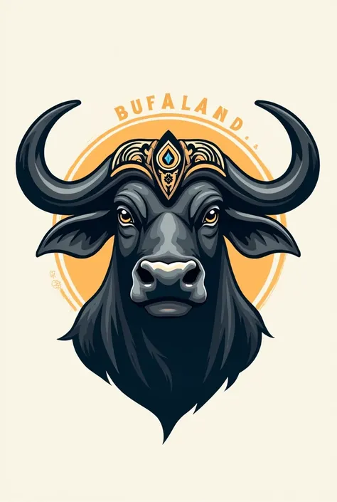 Logo of a water buffalo named Bufaland only wear your head