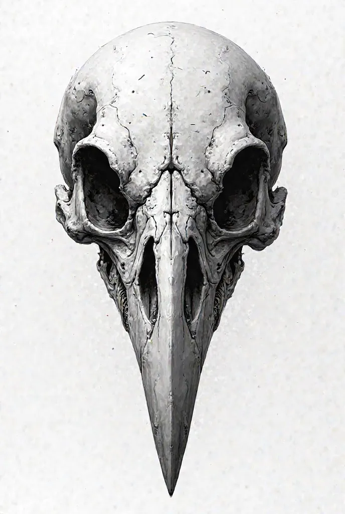 You can draw like a raven's skull in black and white 