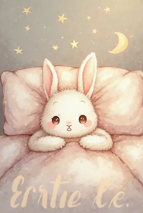 Pretty cute female bedtime rabbit with text 