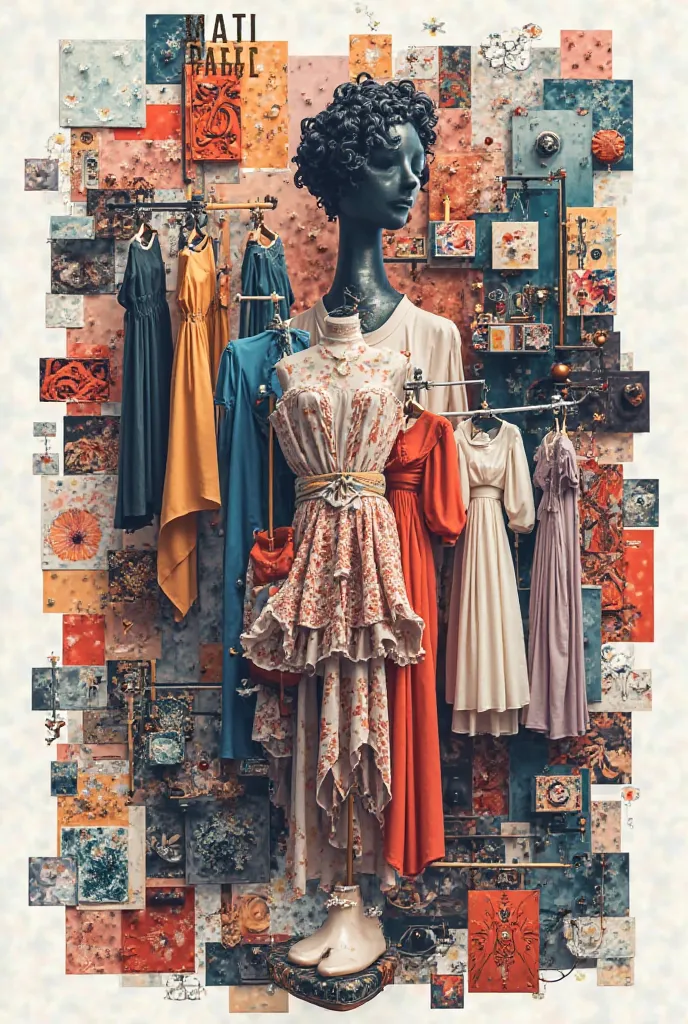 Modern collage
A collage of clothing images, materials and equipment, arranged in a dynamic and stylish manner. Suitable for creating a creative and modern atmosphere