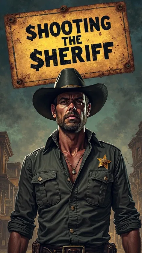 The cover of a book called Shooting the Sheriff. Sur l'image, The sheriff's head is rewarded with a million dollar award sign. N'oublie pas la pancarte un million de dollars 