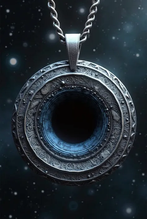 A Black Hole pendant seen in the movie Interstellar, With the event horizon around, The rings of the black hole and things like that, based on the appearance of the planet Saturn