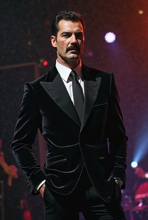 A stylish black Rocker-style suit by Freddie Mercury 