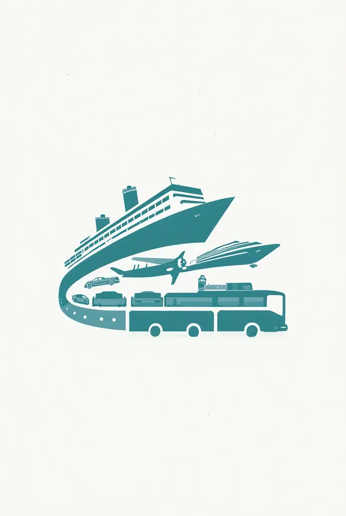 Logo de tren, a boat,  CAR , plane, cruise and bus train logo
