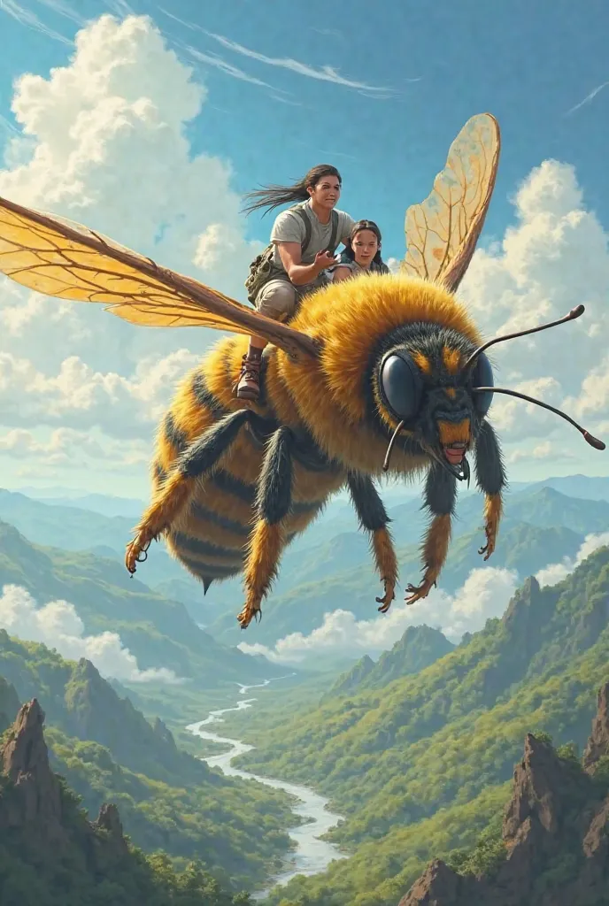 Giant bee carrying people