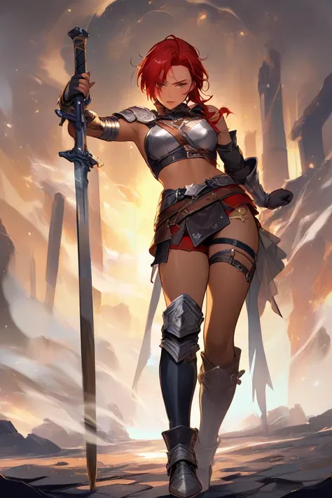  red hair long、 brown skin、LONG BODY BLOWJOB、Beauty、 standing picture、 Female Warrior、 sexy