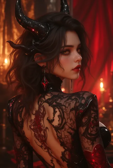  woman with a devil tattoo on her back, beautiful succubus, very sexy devil outfit, full body cgsociety, dragon girl, deviantart artstation cgscosiety, cgsociety 9, dragon body, intricate body, diablo 4 lilith, demonic dragon inspired armor, devianart and ...