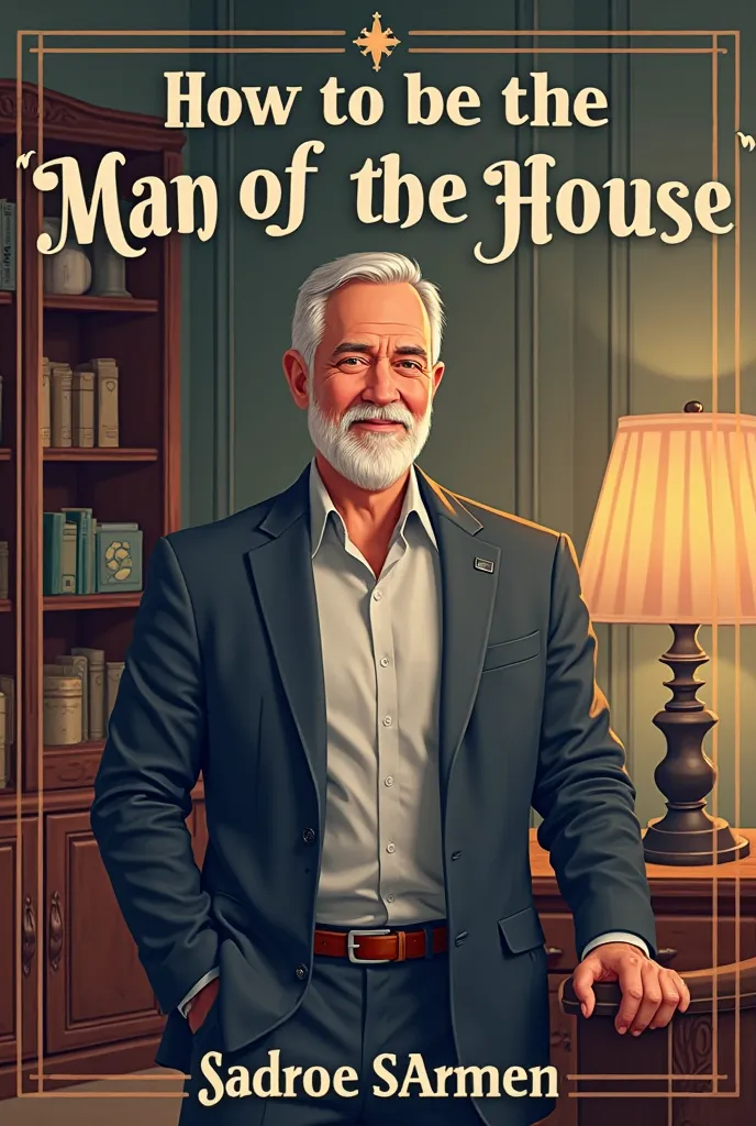 Create an image of an ebook written on the cover "How to be the man of the house"