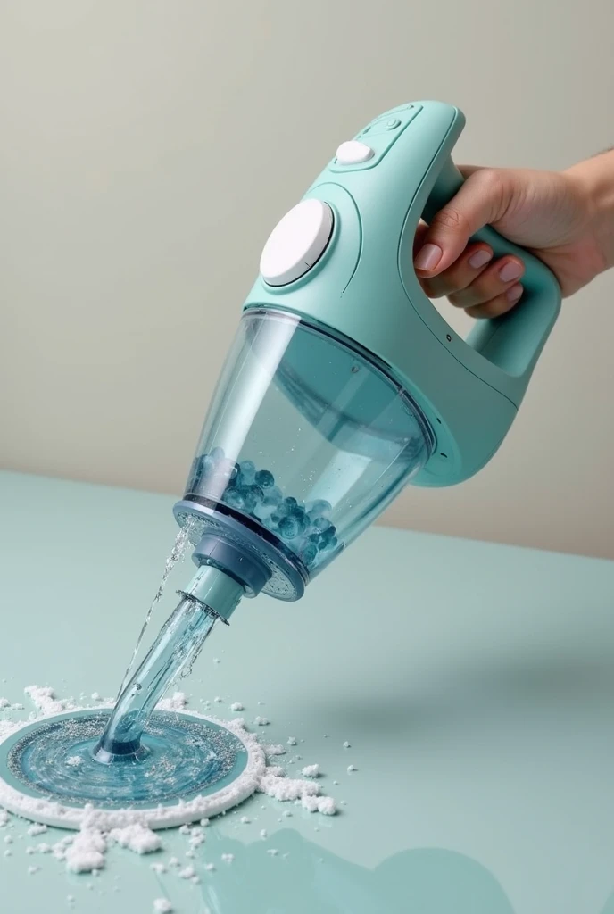 A small cleaning appliance that can be held in the hand. with multifunction, Does it have a circular brush, a water jet and a suction device to suck up dirt and dumped liquids. It resembles a handheld vacuum cleaner.