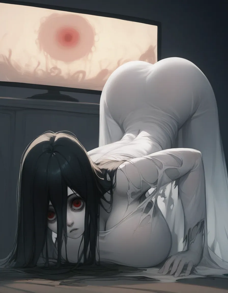  score_9,  score_8_up,  score_7_up, score_6_up,  score_5_up,  score_4_up ,
1 girl, Alone,
Big Breasts,
Sadako DG ,
 Lo-Keeling,   night ,
 long hair,   black hair, pale skin, 
red eyes, shining eyes,  half-open,  hair over one eye , 
 expressionless, 
  ho...