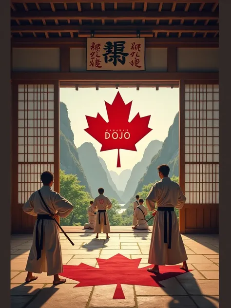 A dojo with a maple leaf in the middle and inside the sheet written Canada's dojo