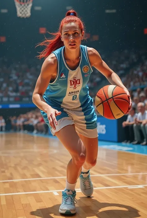 A red-haired female basketball player from Argentina 