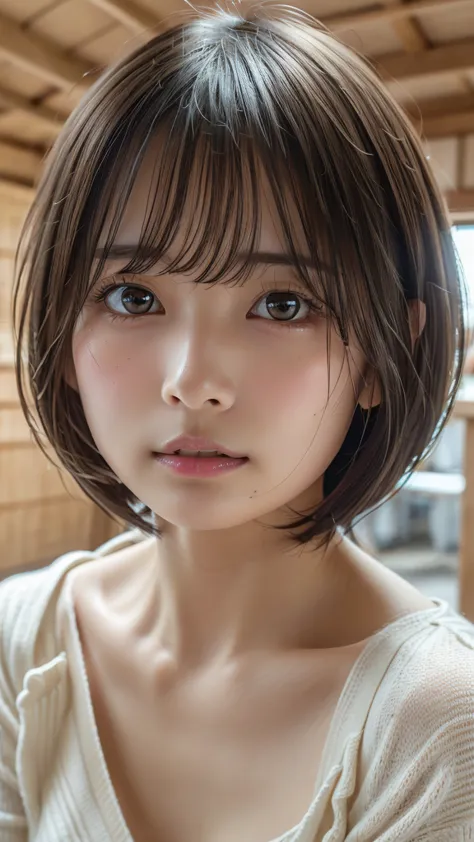  top quality made of straw,  focus on the face , Soft light,  Ultra High Definition, (  exists:1.4),    RAW photo in the loop  ,
 1 Japanese Girl ,   alone,  cute, (pupil,  Light in your eyes),    beautiful facial details  , (  high resolution human skin t...