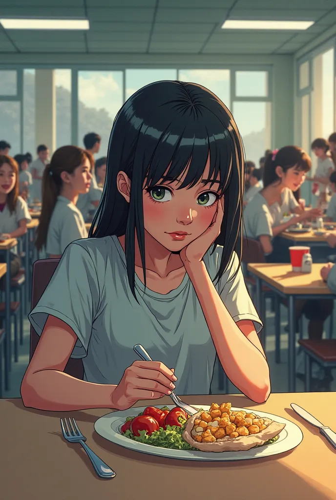 Comic where the girl is eating in her school cafeteria away from everyone 