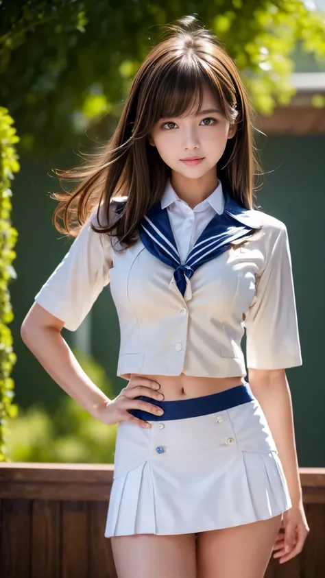 ((32K:1.8,Photographically:1.8,Masterpiece,Top Quality:1.8,Super High Quality )),Ultimate and perfect dynamic composition,High image quality,Excellent anatomy,Beautiful woman,Pin-up Model,(Balanced body shape:1.3),Smiling,School girl.
Front view,(Cowboy sh...