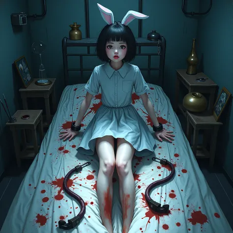 A torture room decorated with torture instruments、 beautiful Japanese girl、(Humiliating my daughter)、scream、(frightened girl)、hello、(Dim lighting)、MERCILESS、Disorder、unusual composition、(Grab a girl and strip her naked)、 masterpiece best quality、baby face、...