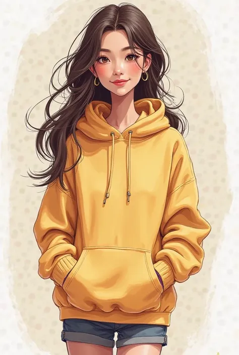 I need you to sketch me a baggy Hoddie where the girl looks slim please cheer