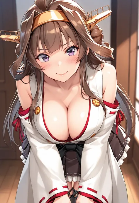 8k, masterpiece, best quality, ultra detailed, Ultra-high resolution, Highly detailed CG, break, 1girl, kongou \(kancolle\), kawaii, nsfw
