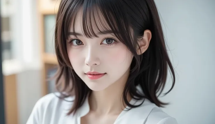 8k,Ultra High Definition , TOP QUALITY, masterpiece,rule of thirds,golden ratio,surreal, photos, one woman,( girls on the left:1.3),cute,cute顔, Beautiful Eyes in Every Detail , 細かくexhaustive,mature woman, princess,close up,smile, black hair, long bob,I...