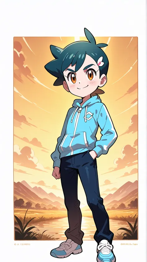 Male human teenager amirhossein ajorloo pokemon cartoon osirixart  ai generated style pony XL