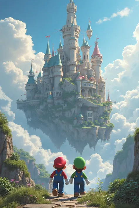 Mario Bros in Castillo en Cloud Top Quality