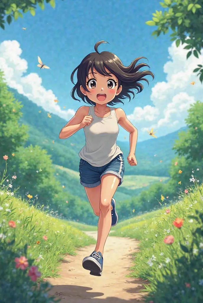 Running girl anime to go outside anime girl 