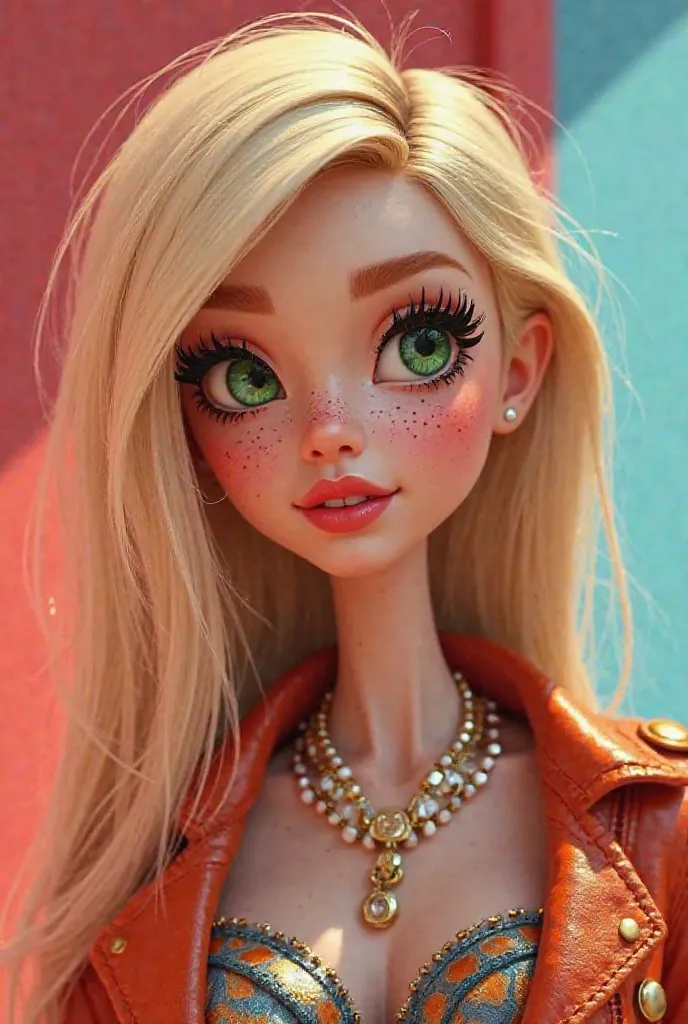 Blonde Bratz girl with green eyes and freckles 