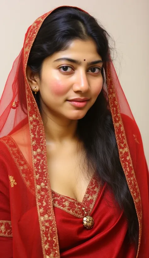 (masterpiece, best quality:1.2), ketika, 1girl, solo, stunning beauty,sexy indian, nude, body facing camera, ear ring, navel ring, wearing red bridal veil, nude, breasts visible, showing breasts,