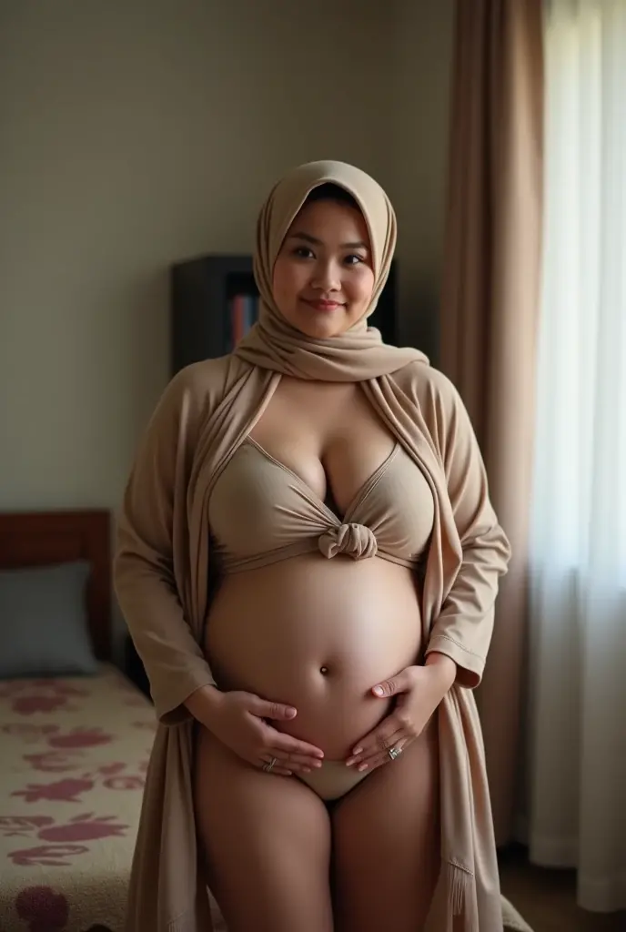 beautiful Indonesia women, wear hijab,milf, pregnant, 20 year old, big breast, big boobs, visible nipple, nude, naked, undress, bathroom 