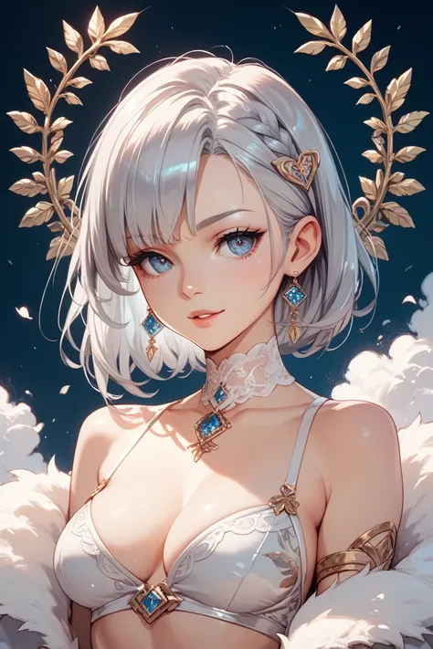 silver haired odd-eye boobs