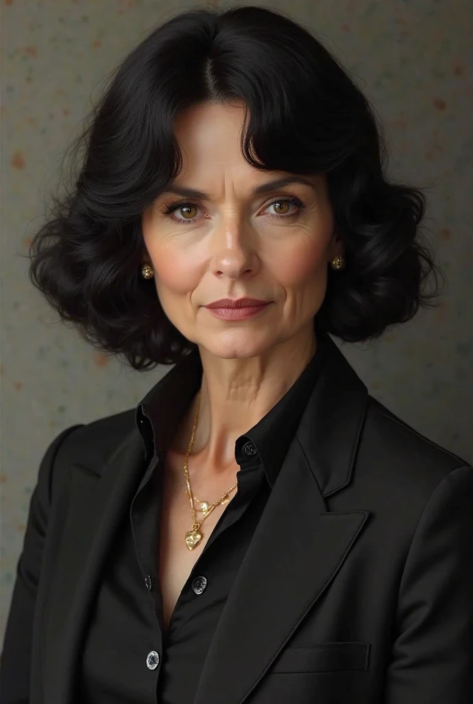 Mature woman in black hair