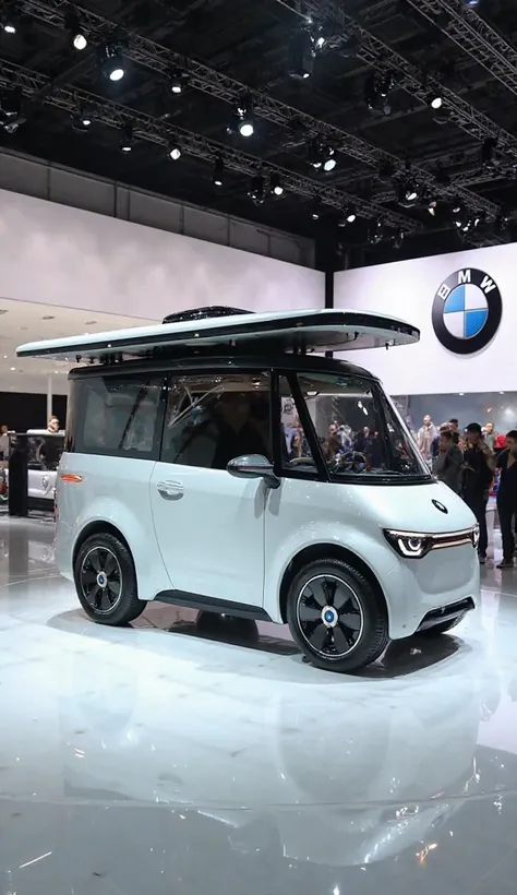 Tricycle RV Camper tour 2025 full lift side view WHITE colour showcase showroom logo bmw