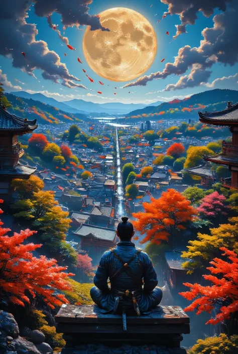 "A floating city of Kyoto, suspended in the clouds, infused with Monet’s glowing impressionistic colors, blended with Dalí’s surrealist floating structures. The iconic red pagodas stretch skyward in Van Gogh’s swirling motion, their roofs slightly twisting...