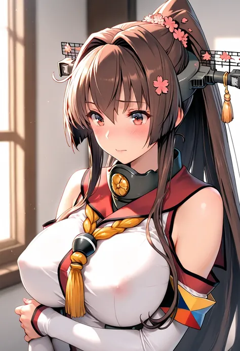 8k, masterpiece, best quality, ultra detailed, Ultra-high resolution, Highly detailed CG, break, 1girl, yamato\(kancolle\), kawaii, nsfw
