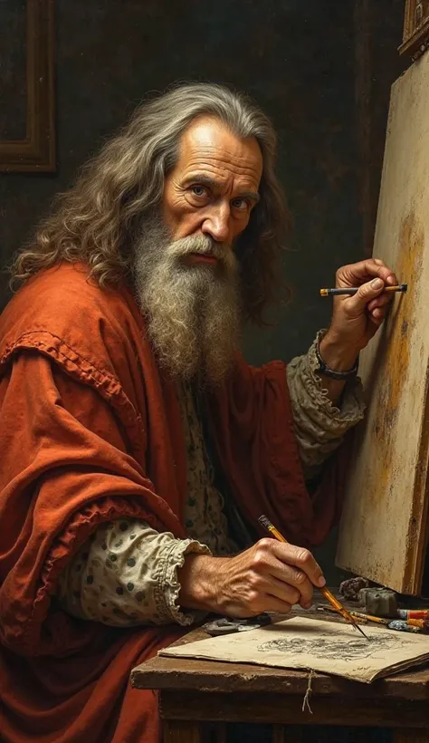 Leonardo da vinci painter working