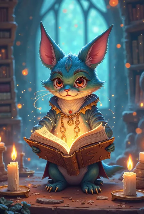 Create the image of a magic book animated style for coloring