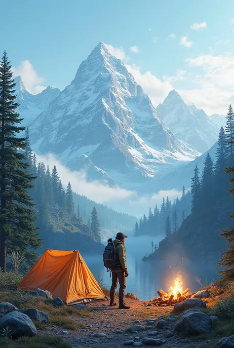 Camping in mountain 