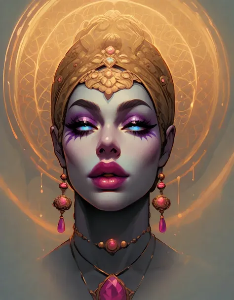 Sexual creature. Ancient Sex Djinn. Intricate psychedelic skin. Beautiful appearance. dnd character.  dnd.