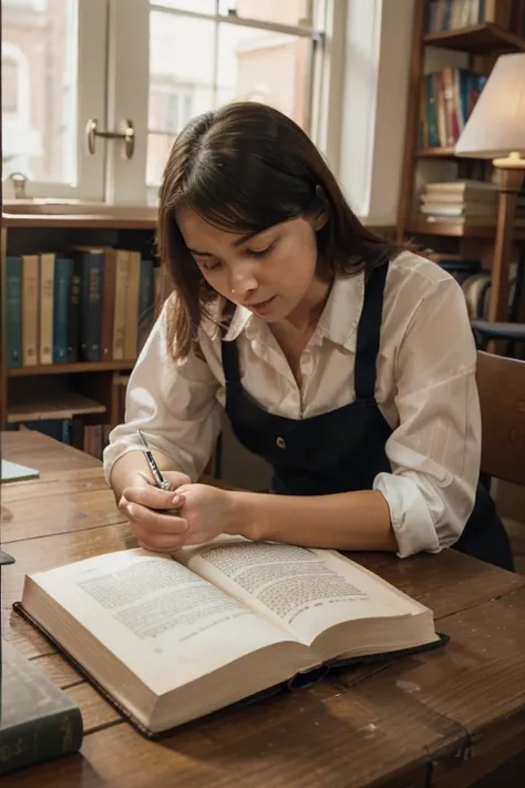 An image of books, writing, or an English language icon.
