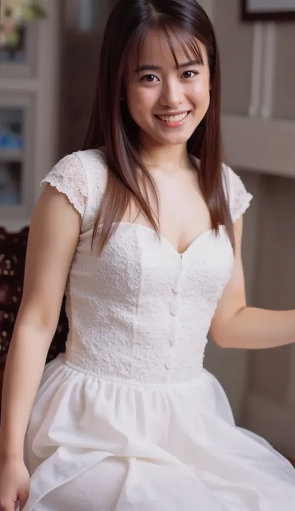 超HD、Picture of her face 、She smiles, ((Mini Wedding Dress)), Minnie Mouse、garter belt、HD、細部にわたって HD、clavicle、Ergonomically accurate human body、Pregnant Woman's Stomach 