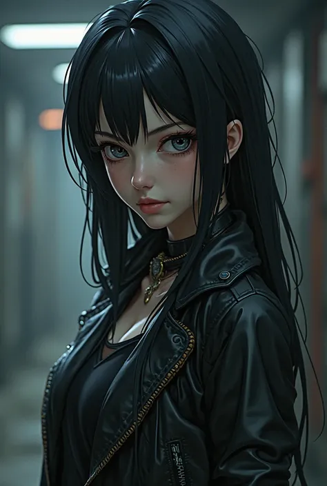 Dark theme, cool girl anime. 