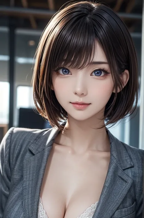 (masterpiece, highest quality:1.2), high resolution, ultra detailed, beautiful, RAW Photo, 4K, 8K, dynamic pose, portrait, cinematic lighting, 1girl, Pretty Japanese Idol, straight bob hair, (beautiful detailed eyes, perfect eyes:1.1), (beautiful detailed ...