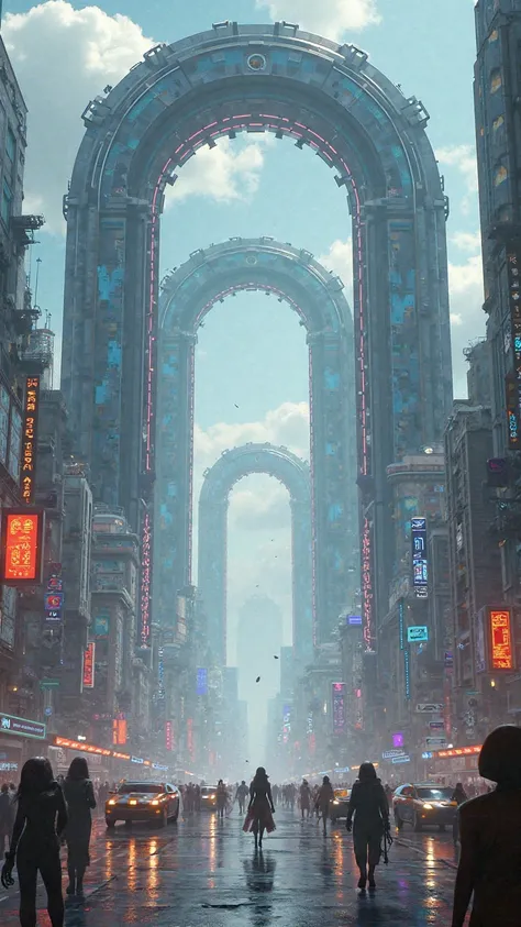 Scifi star gate street look it down futuristic