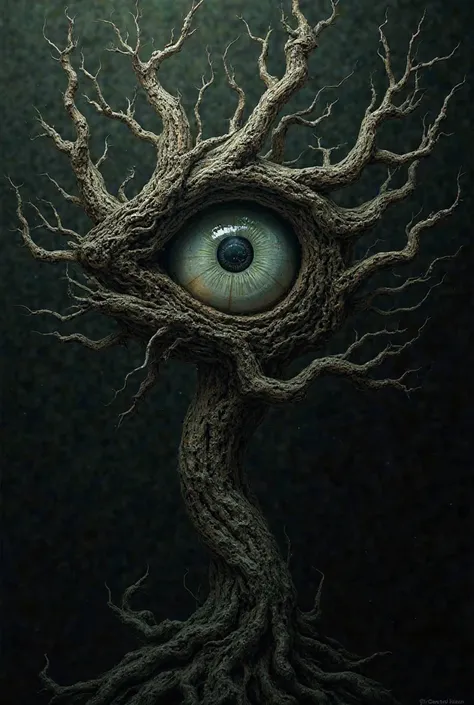 draw branches forming the shape of an eye