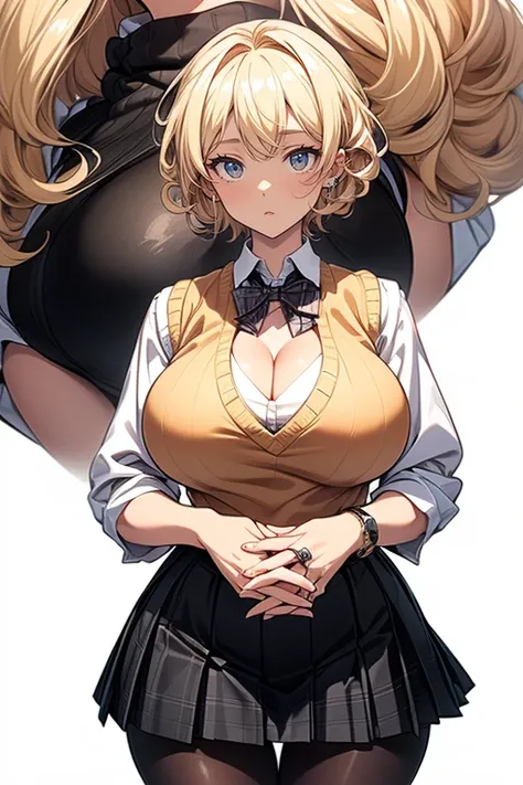 (cowboy shot: 1.5), (white background, simple background: 1.5), (masterpiece:1.5), (big breasts: 1.5), (1 girl: 1.5), young woman, (Beautiful Girl:1.5), (extremely detailed and delicate anime face and eyes:1.5), whole body, (natural light, HDR, extremely d...