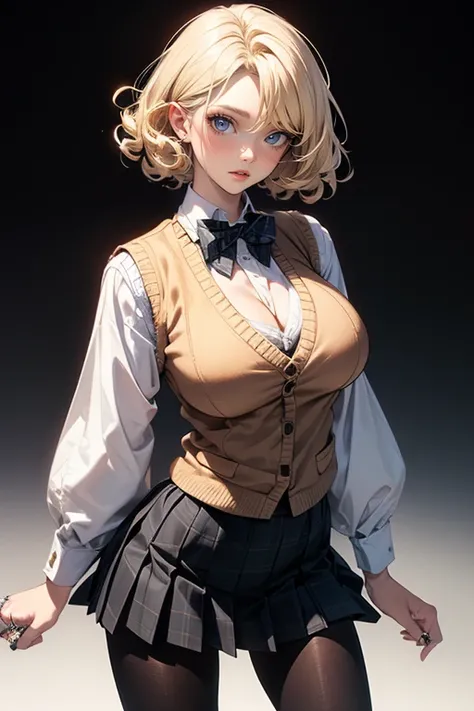 (cowboy shot: 1.5), (white background, simple background: 1.5), (masterpiece:1.5), (big breasts: 1.5), (1 girl: 1.5), young woman, (Beautiful Girl:1.5), (extremely detailed and delicate anime face and eyes:1.5), whole body, (natural light, HDR, extremely d...