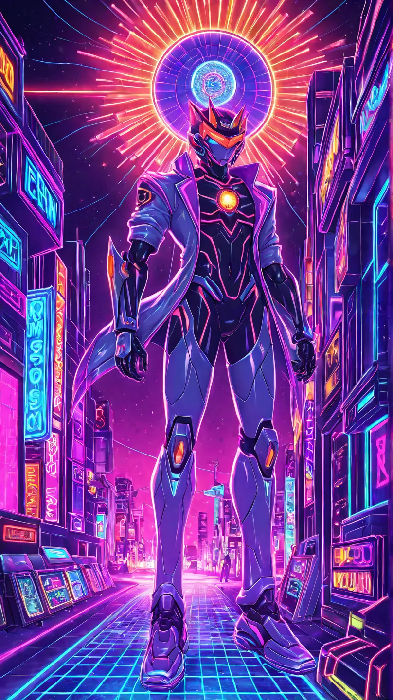 Synthwave world, neon, retrowave, neon mountain, neon sun, neon ocean, neon city